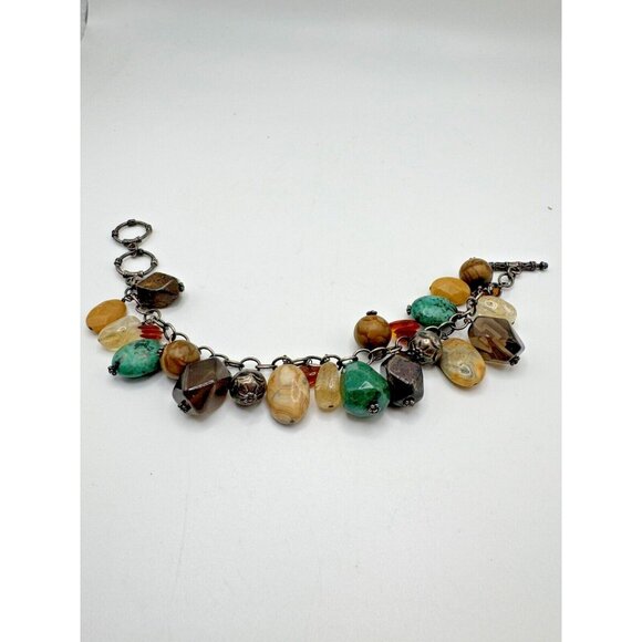 Silpada 925 Sterling Silver Multi Gemstone Oxidized Cha Cha Bracelet Retired - Picture 1 of 5